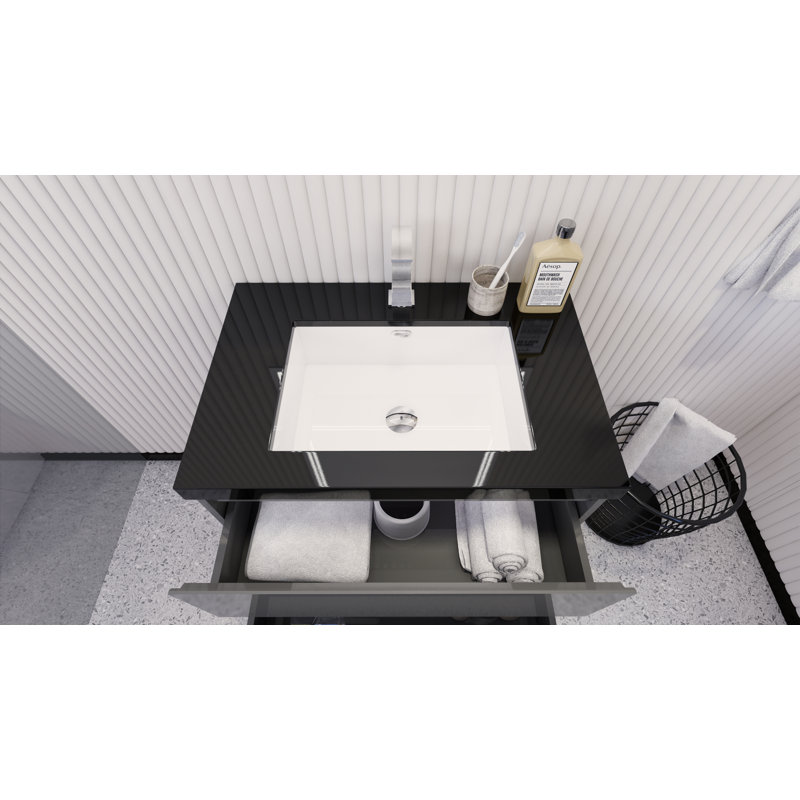 Reyes 29'' Single Bathroom Vanity Base Only, Hight Gloss Gray