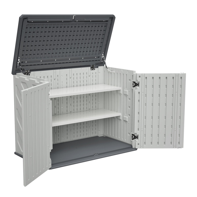 Horizontal Storage Shed With Removable Shelf