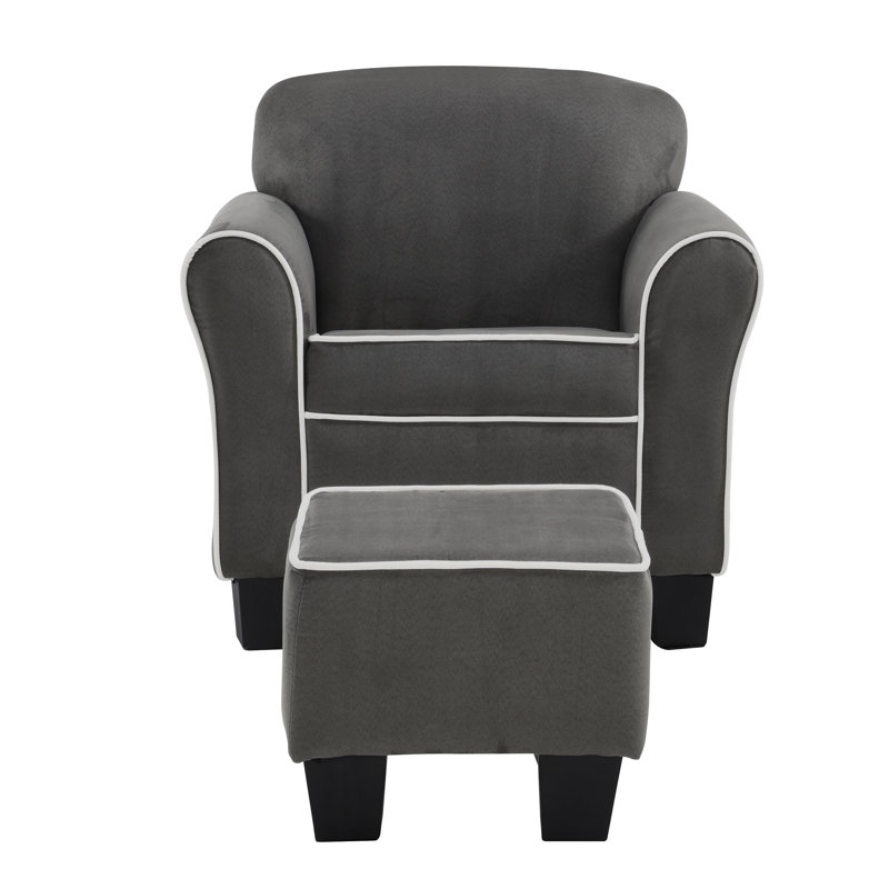 Fauteuil pour enfant avec repose-pieds Aalborg, Gris