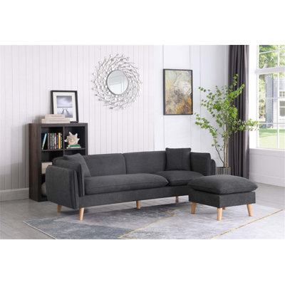 Canapé modulaire en tissu gris foncé Brayden