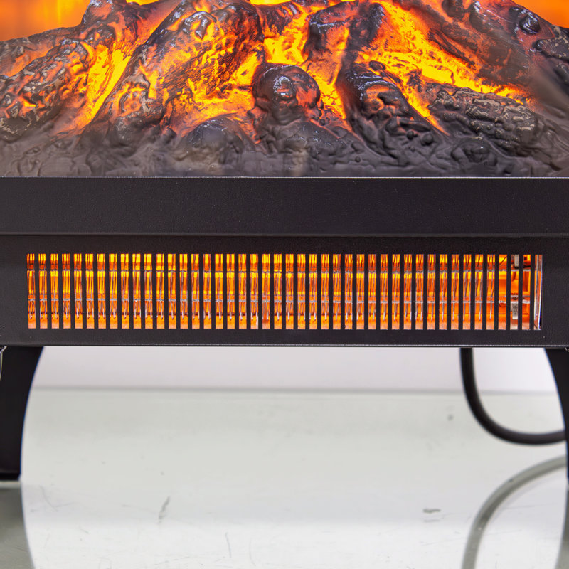 17 Inch Freestanding Electric Fireplace Stove Heater With 3D Flame Effect