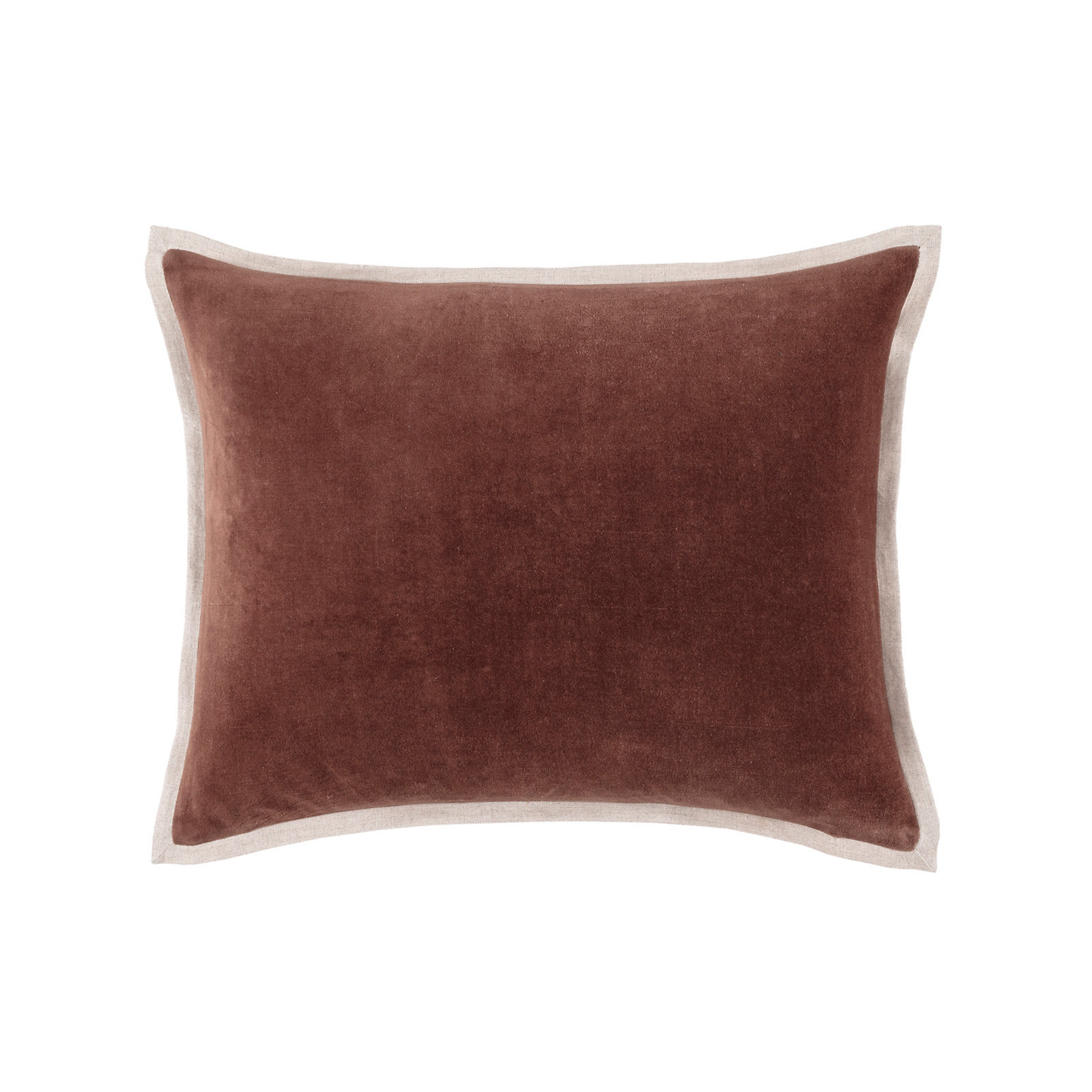 Gehry Velvet/Linen Decorative Pillow, Russet, 16"H x 20"W, Pillow Cover Only - No Insert
