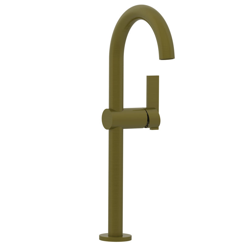 Priya Single Hole Vessel Faucet, Antique Brass