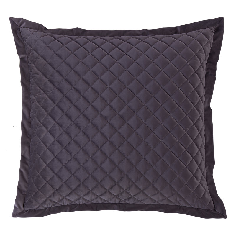 Velvet Diamond Solid Color Quilted Modern Contemporary 27x27 inch Euro Sham, Amethyst