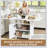 47 Inch Wood Folding Dining Table with Storage, Versatile Kitchen Island and Coffee Table, Space-Saving Design
