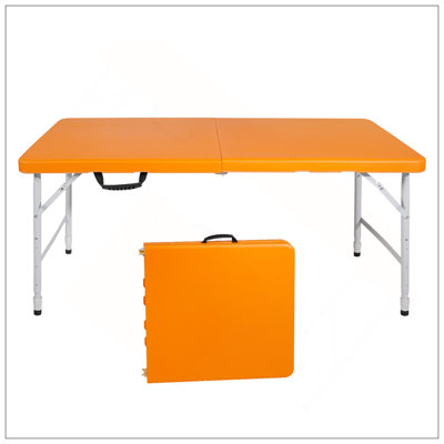 Table pliante portative orange 4 pi 4 po et pliable pour un maximum de 135 kg