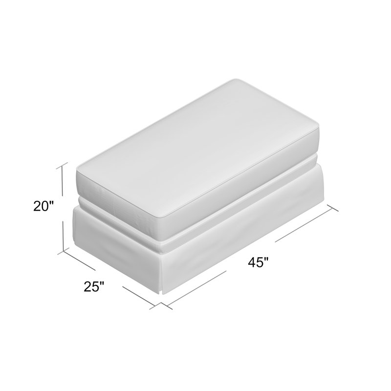 Repose-pieds rectangulaire 45 po Atterbury, Tissage panier en lin Conversation