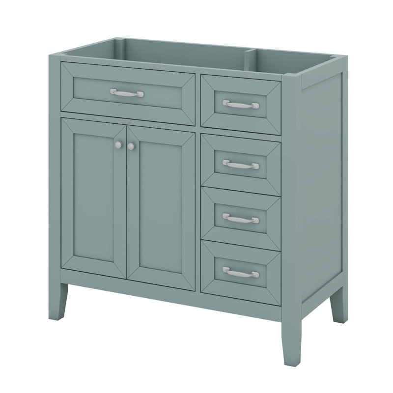 Meuble-lavabo 36 po sans lavabo, tiroirs, Vert