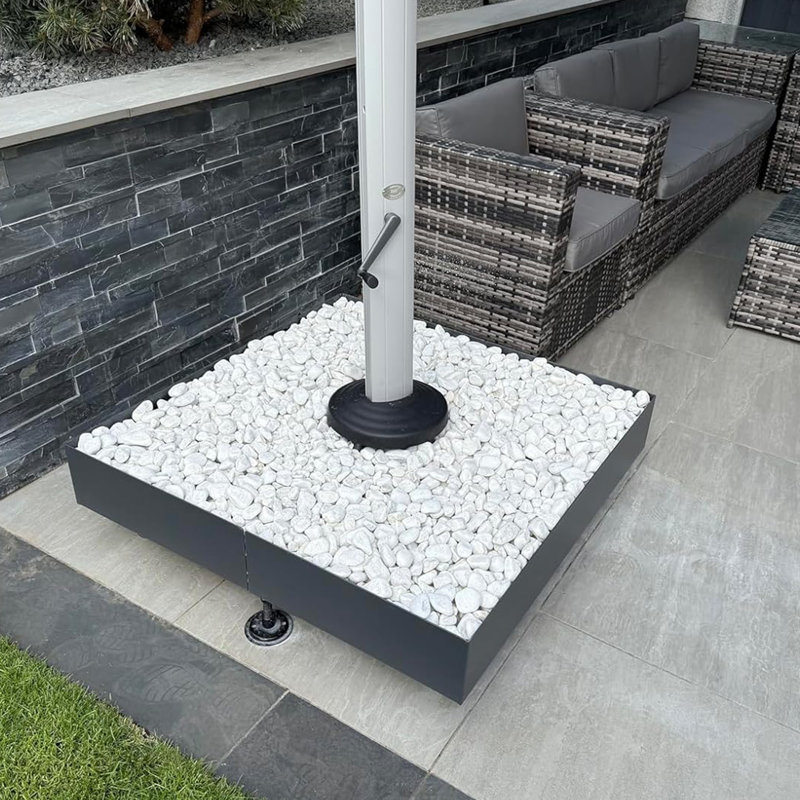 Base de parasol en porte-à-faux de grande capacité 660 lb avec 4 roues verrouillables