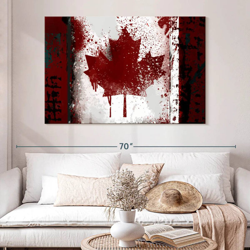 Drapeau du Canada rustique, H 34 po x l 51 po