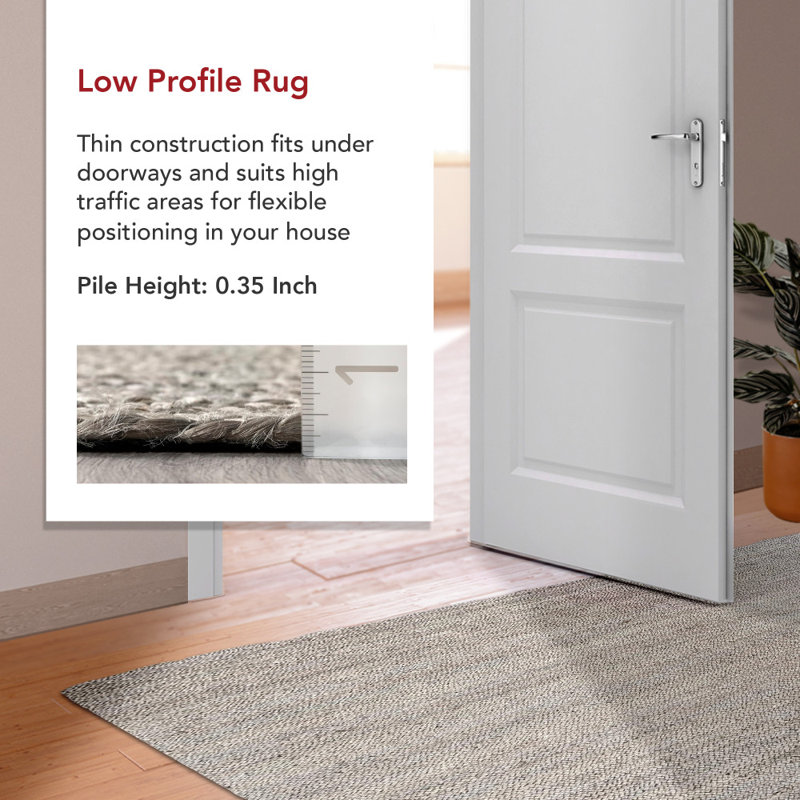 Rigo Hand Woven Farmhouse Jute Area Rug, Rectangle 6' x 9'