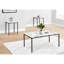 Table à la mode 3: cadre en marbre blanc et stratifié en métal