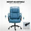 Fauteuil de direction confortable en tissu bleu avec accoudoirs rembourrés