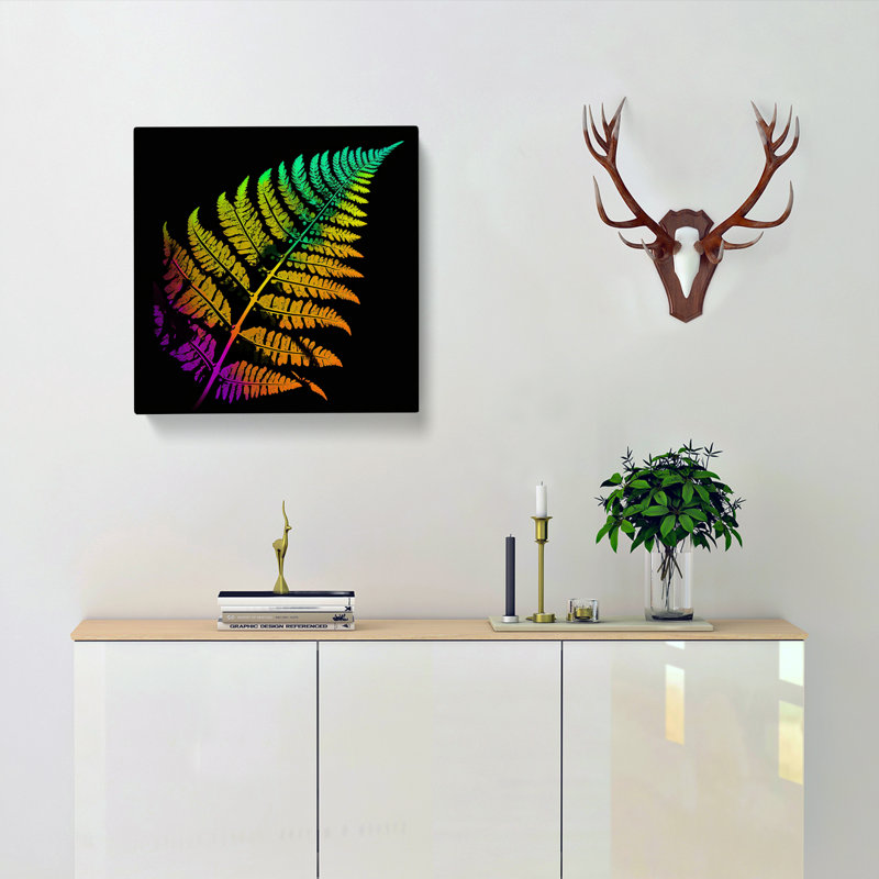 Fern Leaf Pop Art - Wrapped Canvas