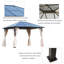 Pavillon de jardin portatif en métal x P 11 pi Harmony