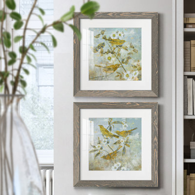 Aviaire jardin I - ensemble de 2 peintures