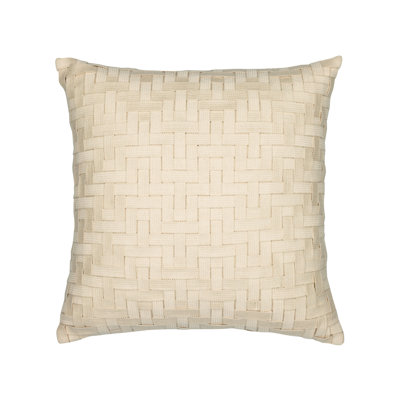 Entwine Crema Woven Rectangular Accent Pillow Cover & Insert