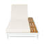 Ensemble de chaises longues en fer blanc et teck avec coussin crème, capacité de 400 lb, coussin de 3 po d'épaisseur résistant à l'eau, dossier réglable avec surface de rangement plate pour patio-1577959302-1577959301