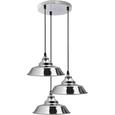 3 - Light Satin Nickel Cone Pendant