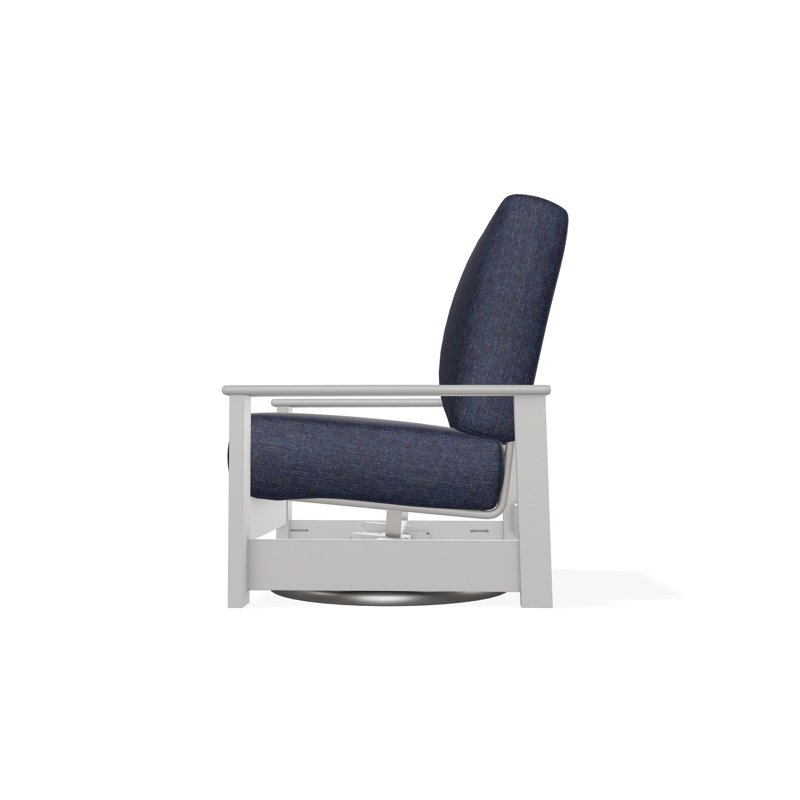 Leeward Polymer Outdoor Lounge Chair, Spectrum Indigo Sunbrella®, Warm Gray
