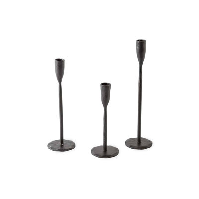 Bougeoirs en fer, ensemble de 3