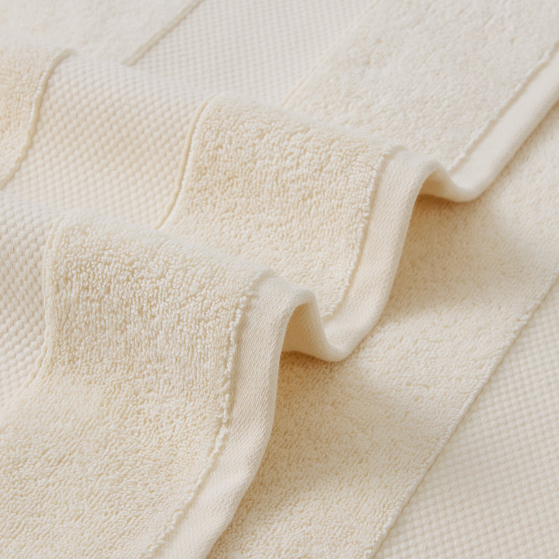 French Connection Solid Dobby Bath Sheets, Whisper White