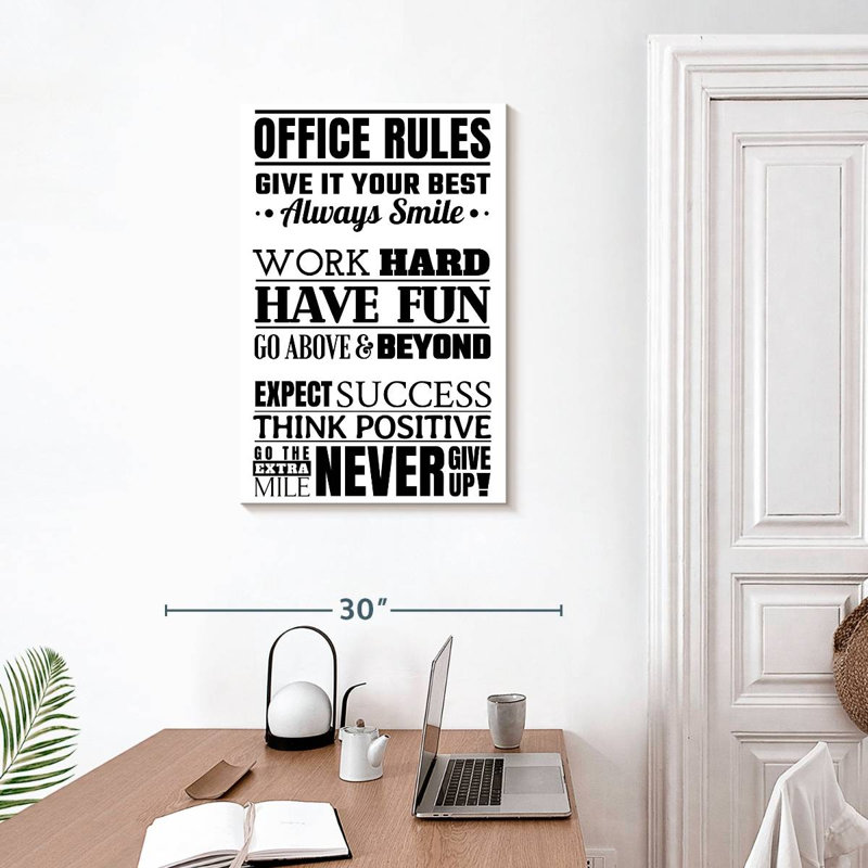 " Fun Office Rules Multi Panel Canvas Canvas Print " by HomeyNotes Studio, 30" H x 20" W x 1.25" D