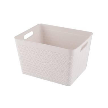 Manunclaims Plastic Storage Basket, Desktop Weave Baskets with Handle,  Portable Bathroom Open Storage Bin, Small Plastic Containers Shelf Brackets  for