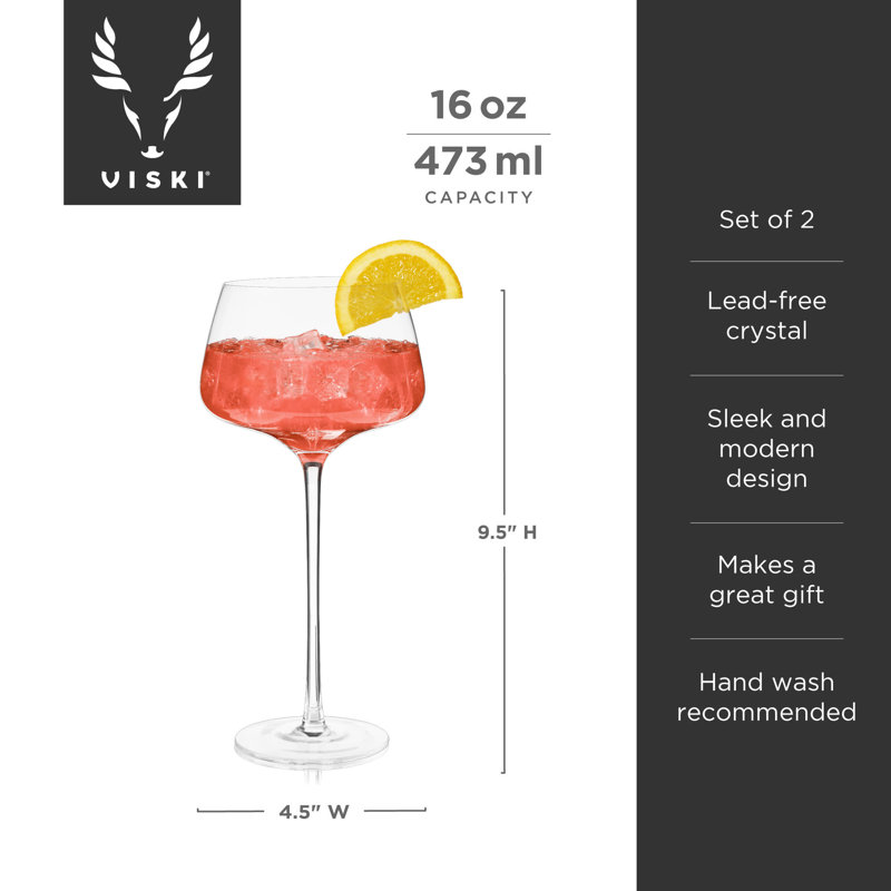 Raye Angled Crystal Amaro Spritz Glasses