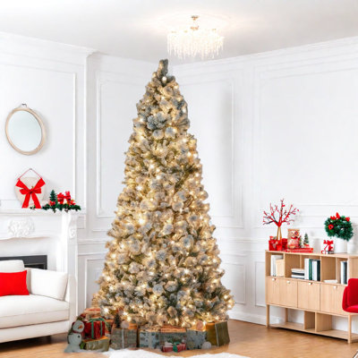 Ft Realistic Christmas Trees, Steel Frame Flocked Design For Home