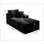 Black Corduroy Modular Compression Sofa, Legless Floor-Hugging Armless Accent Chair for Living Room and Bedroom Comfort
