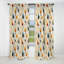 Plumes beiges neutres motif Boho - rideau Boho - rideau occultant abstrait - 1 panneaux-107556000