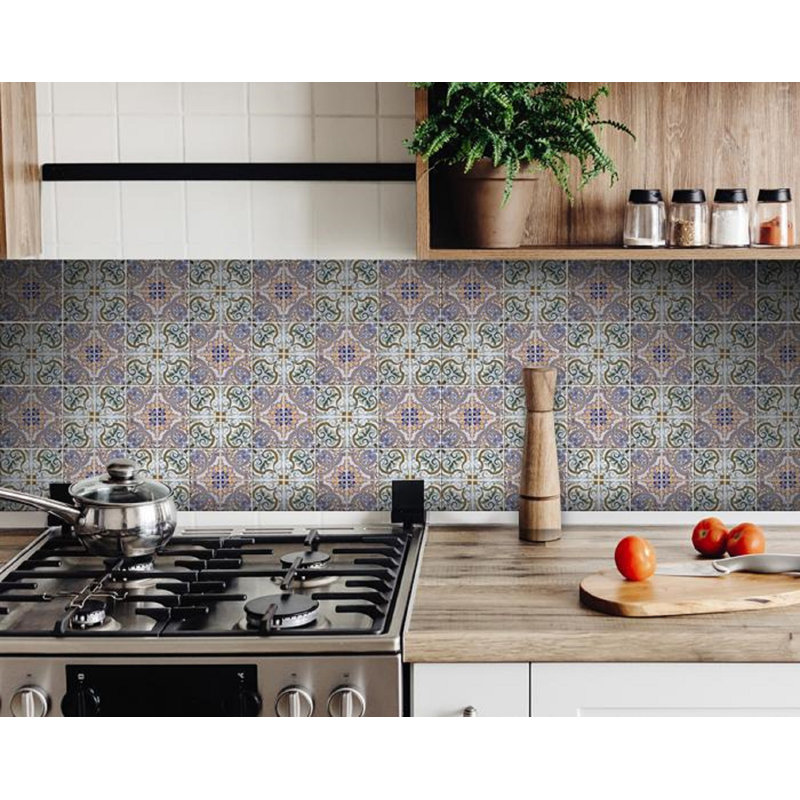 4'' W x 4'' L Vinyl Peel and Stick Mosaic Tile