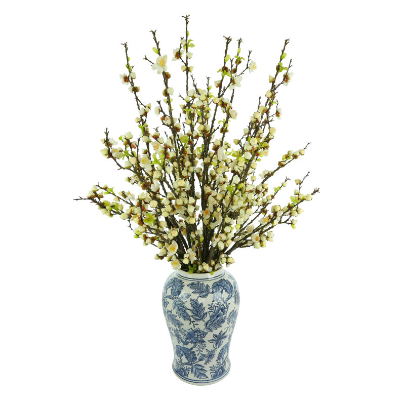 Polysilk Cherry Blossom Arrangement in Vase