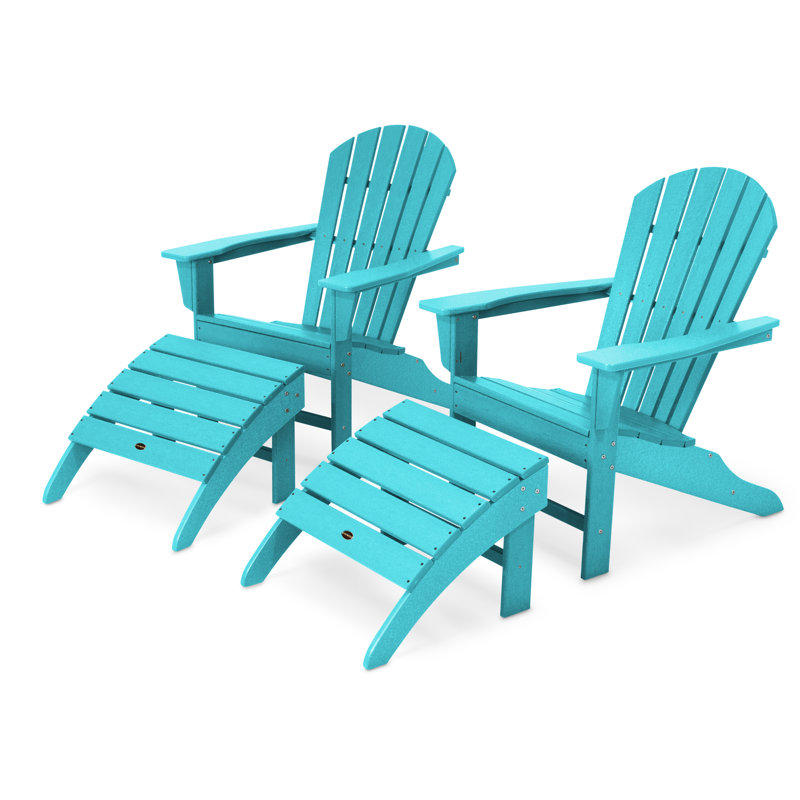 POLYWOOD South Beach 4-Piece Adirondack Set, Turquoise