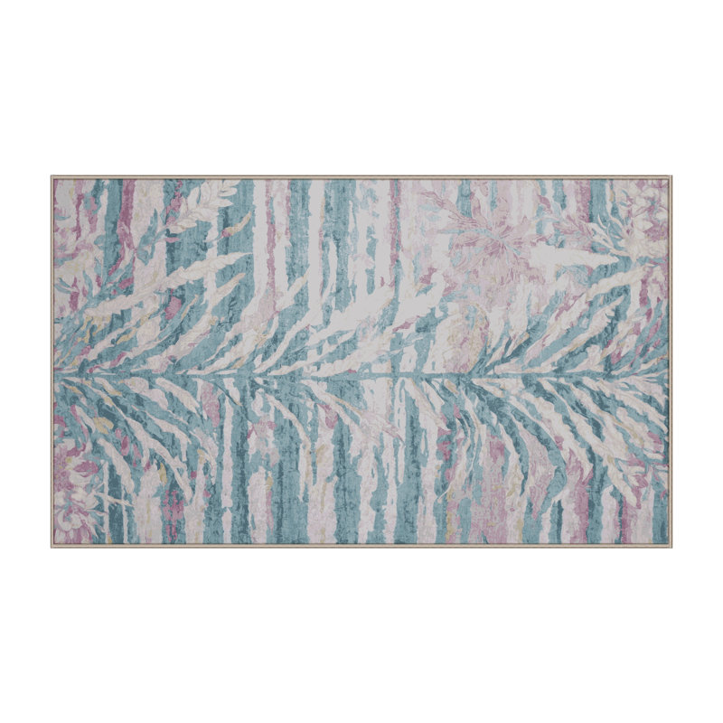 Machine Washable Beige Area Rug, Runner 2' x 4'