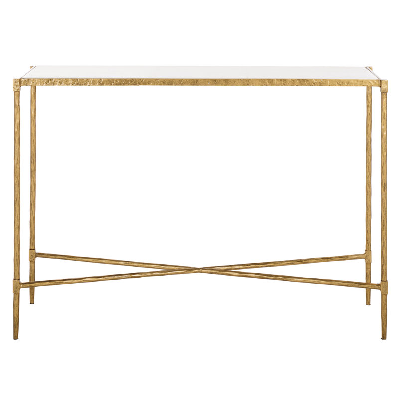 Isabellina Metal And Marble Console Table, Brass