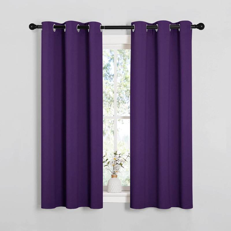Window Curtain Panels, Christmas Window Decoration Thermal Insulated Solid Grommet Blackout Draperies/Drapes For Bedroom (1 Pair, 34 By 54-Inch, Olive Green)