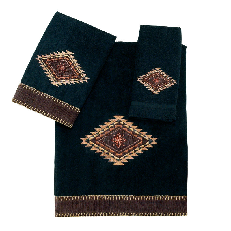 Joise 100% Cotton Towel, 3 Piece Towel Set, Black