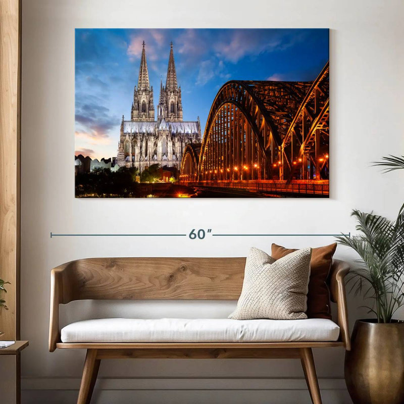 Ville de Cologne au crépuscule, H 34 po x l 51 po
