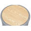 Repose-pieds rond avec rangement en lin avec plateau réversible, tabouret d'appoint rembourré bleu, 22 po-793329128