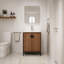 Base de meuble-lavabo 30 po seulement, armoire de rangement autoportante avec 2 portes, meuble-lavabo en bois d'ingénierie à finition brune pour salle de bain, salle d'eau