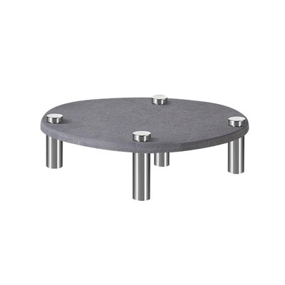 2 Pack 7.8" Diatomaceous Earth Plant Saucers for Indoor, Absorbent Quick Drying Stone Plant Pot Trays with Stainless Steel Feet, No Holes Water Catcher Plates, Grey