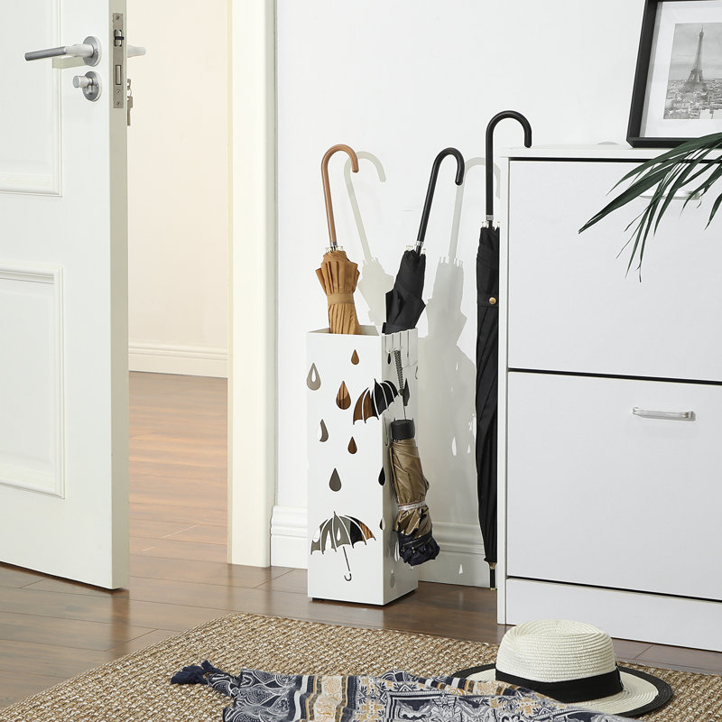 Metal Freestanding Umbrella Stand, White