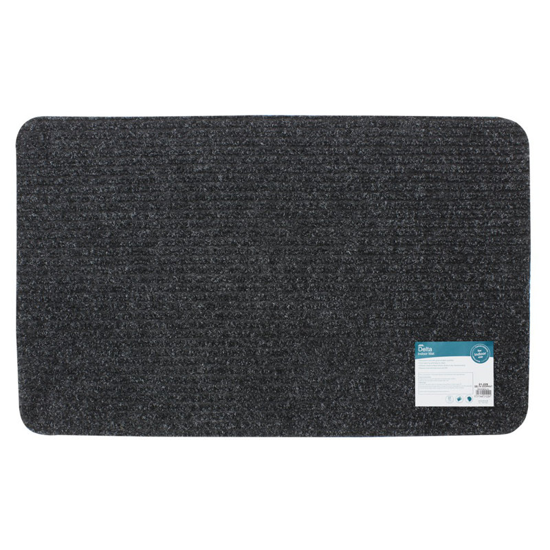 Delta Door Mat 50 X 80 Cm Non-Slip Indoor Doormat, 0.5cm H x 50cm W x 80cm L, Charcoal/Grey