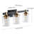 3-Light matte black dimmable striped glass wall lamp