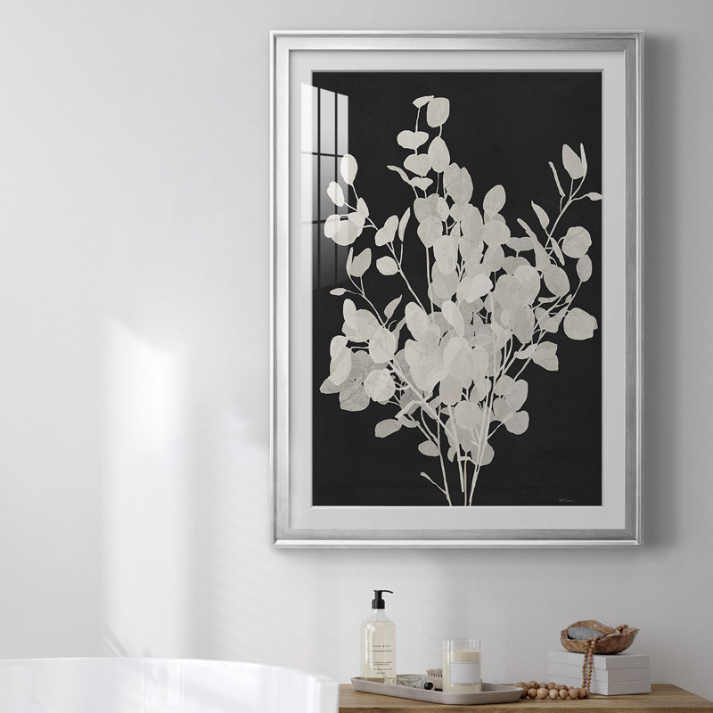 «Misty Branches II», reproduction encadrée de qualité supérieure - prête à être accrochée, Argent