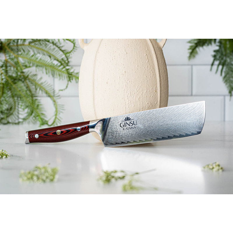 Fendoir japonais Ginsu Katana 7 po Damas