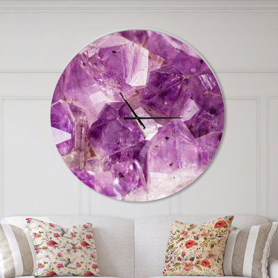 Horloge murale mauve améthyste mauve