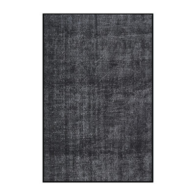 Tapis en laine gris foncé / noir
